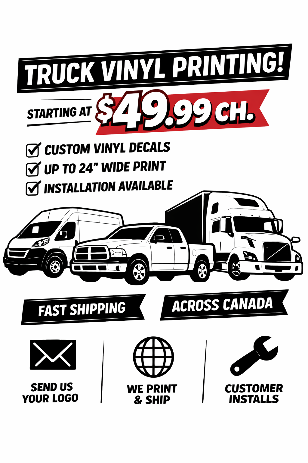 24 Inch Wide Maximum - Truck & Vehicule Vinyl Decals