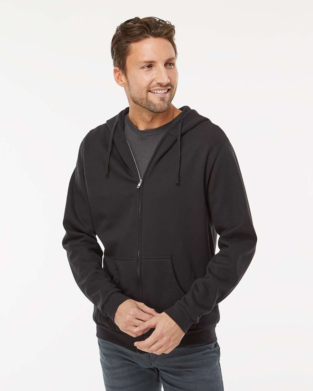 M&O - Sweat à capuche zippé unisexe en polaire - 3331 - IMPRIMÉ
