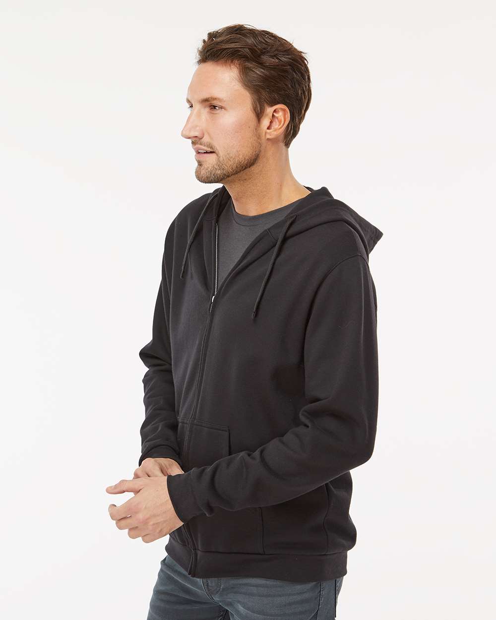 M&O - Sweat à capuche zippé unisexe en polaire - 3331 - IMPRIMÉ