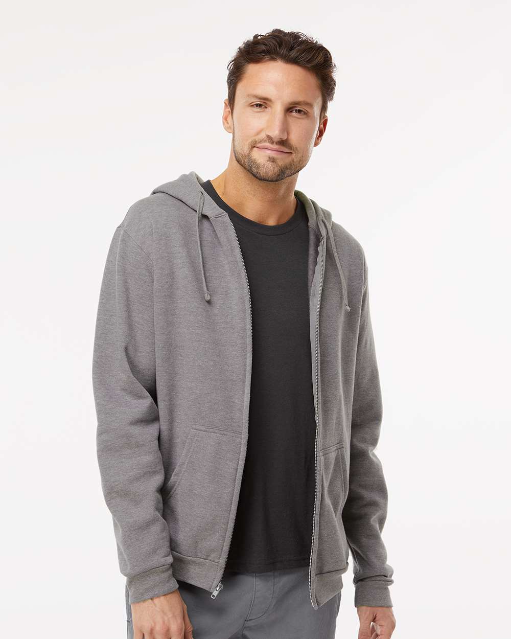 M&O - Sweat à capuche zippé unisexe en polaire - 3331 - IMPRIMÉ
