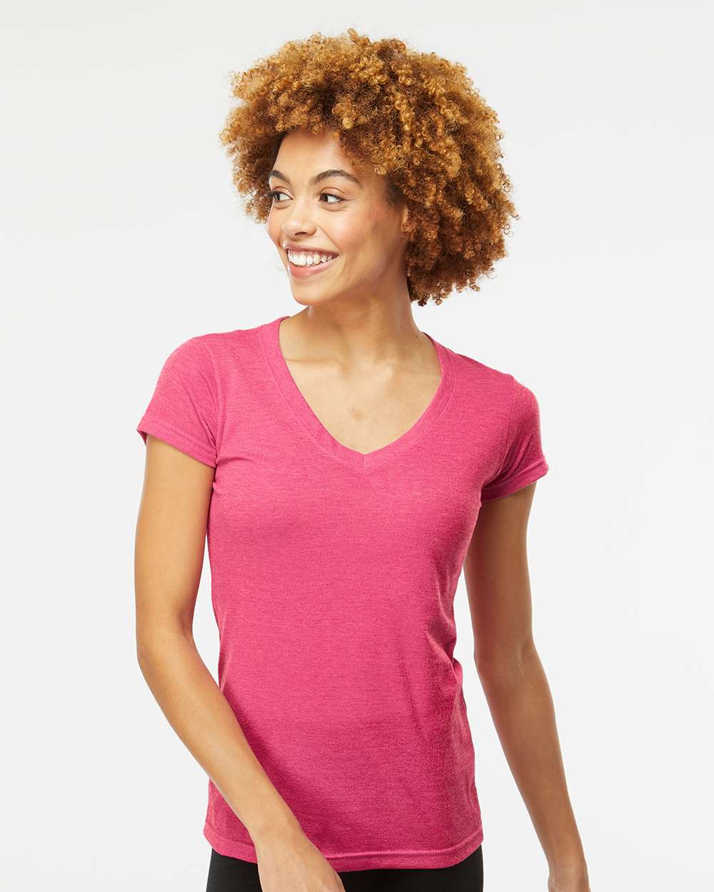 M&O - Women's Deluxe Blend V-Neck T-Shirt - 3542 - PRINTED