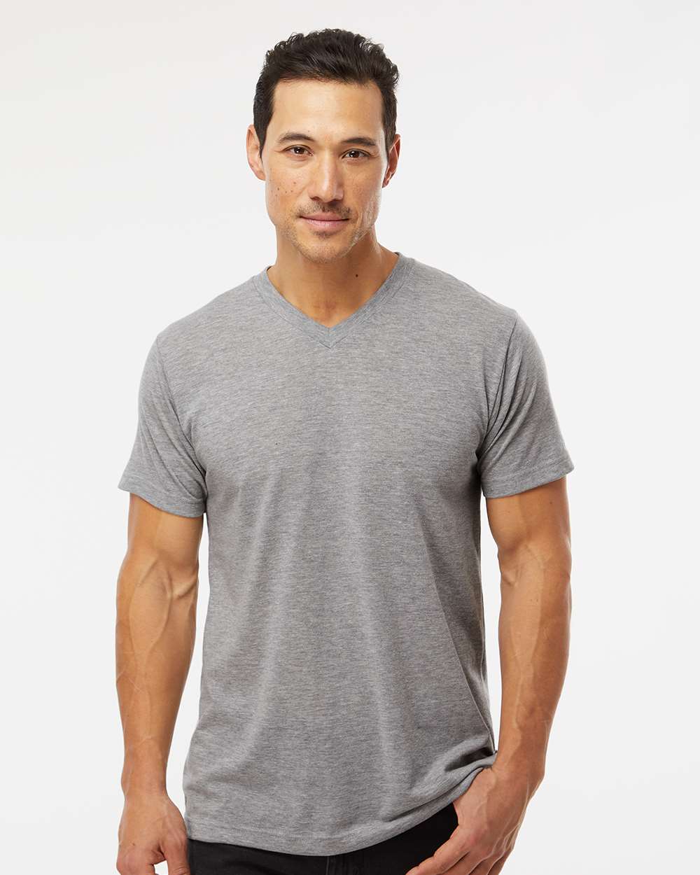 M&O - Deluxe Blend V-Neck T-Shirt - 3543 - PRINTED
