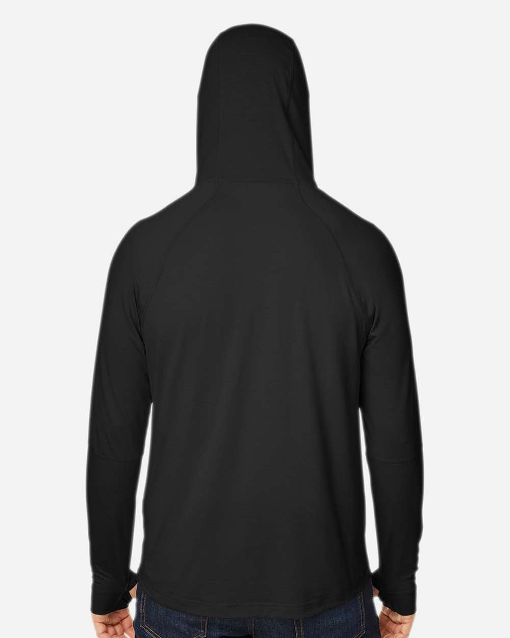 NORTH END Unisex JAQ Stretch Performance Hooded Long Sleeve T-Shirt - NE105 - EMBROIDERED