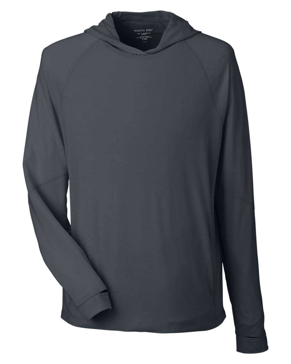 NORTH END Unisex JAQ Stretch Performance Hooded Long Sleeve T-Shirt - NE105 - EMBROIDERED