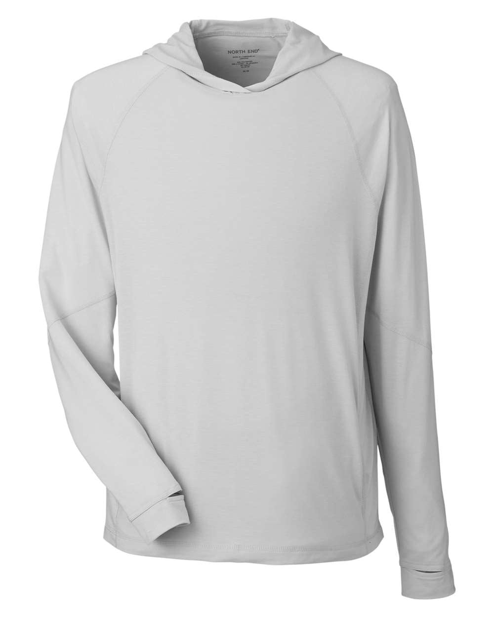NORTH END Unisex JAQ Stretch Performance Hooded Long Sleeve T-Shirt - NE105 - EMBROIDERED
