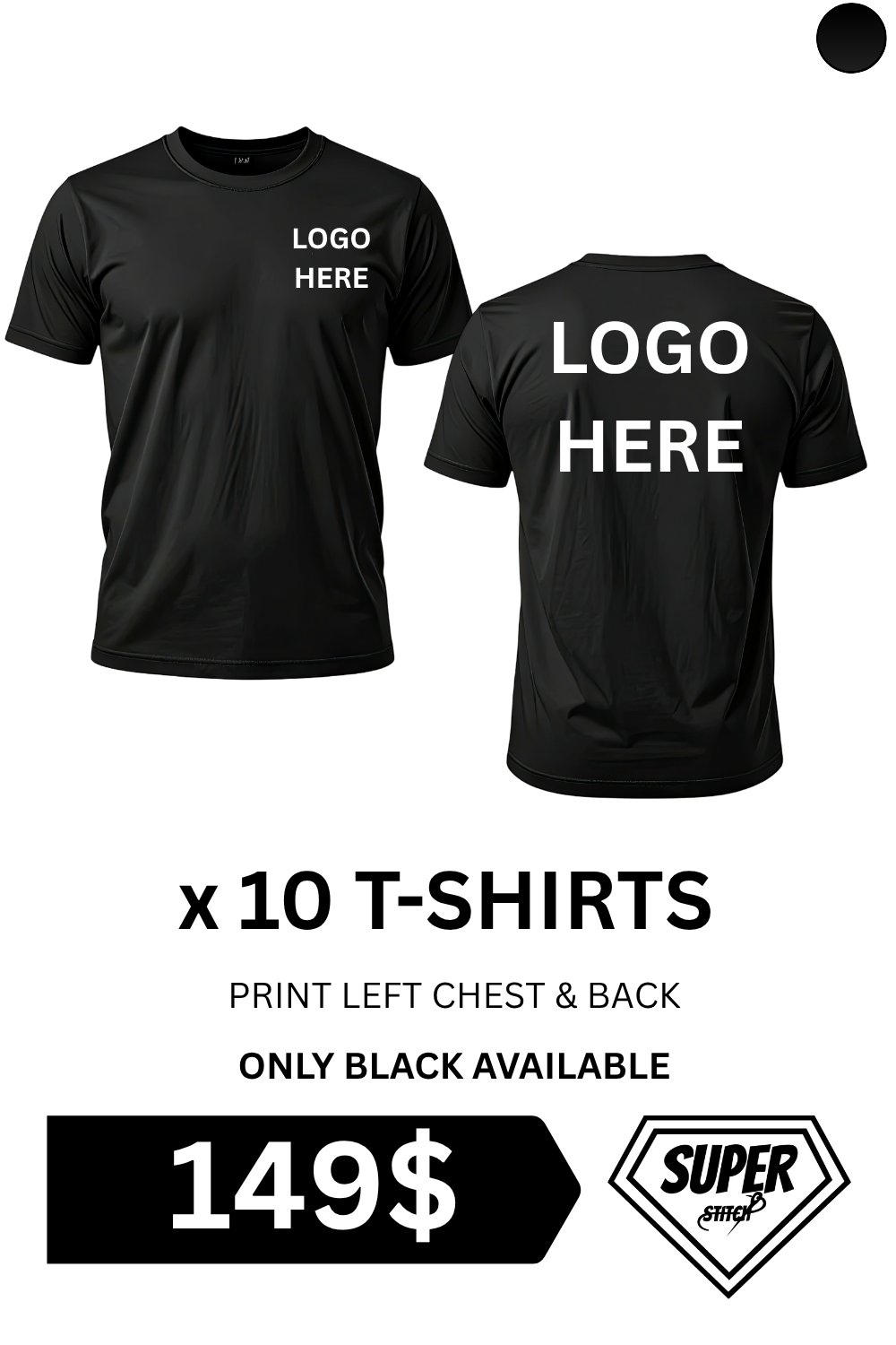 149$ - 10 t-shirts coton personnalisés — Impression rapide, résultat pro