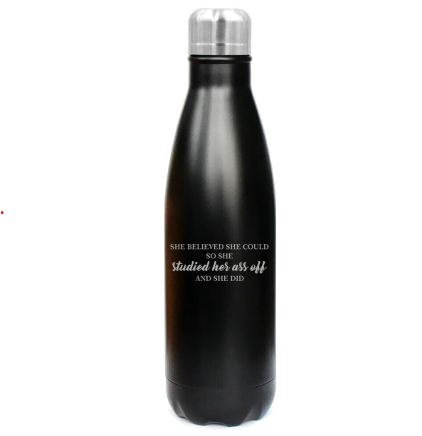 Jumbo Stainless Steel Water Bottle, 750mL - Black