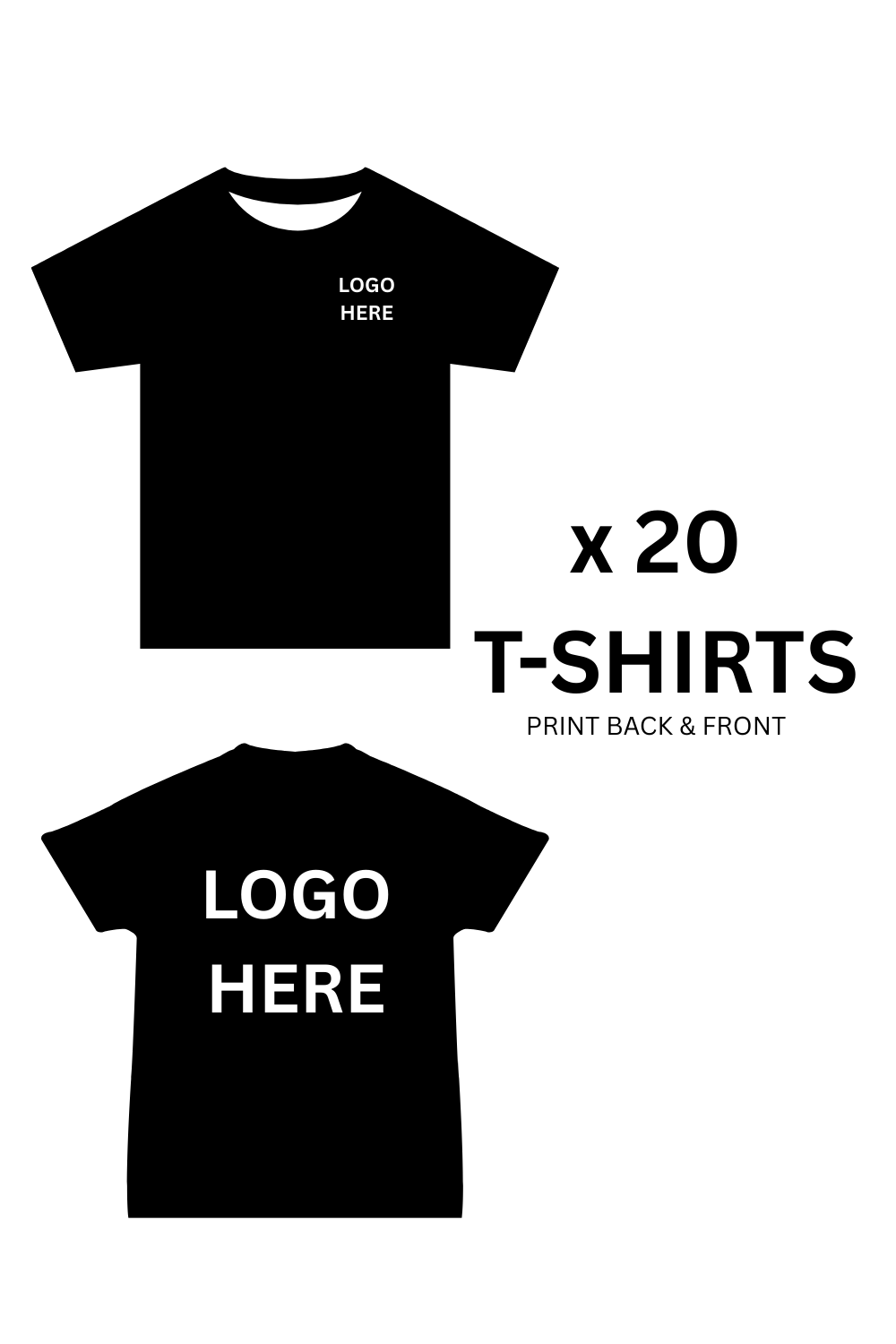 20 Custom T-Shirts - 199$ Front and Back Print