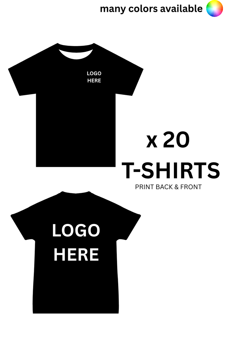 224 $ pour 20 t-shirts personnalisés – Impression en gros de t-shirts en coton personnalisés | Livraison rapide au Canada