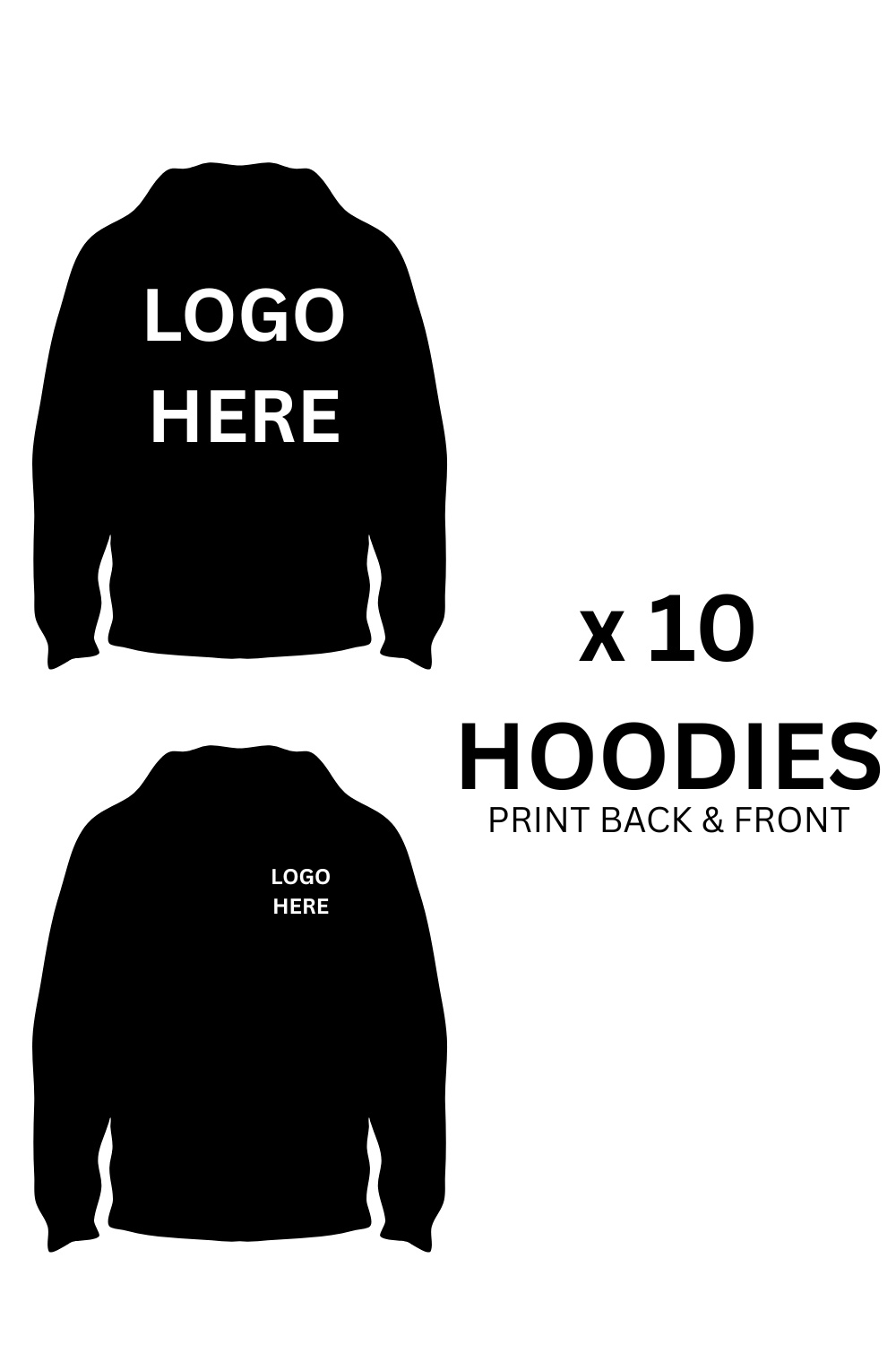 PROMO: 10 Hoodies Personnalisés / Custom Hoodies – 249$ (50% OFF)