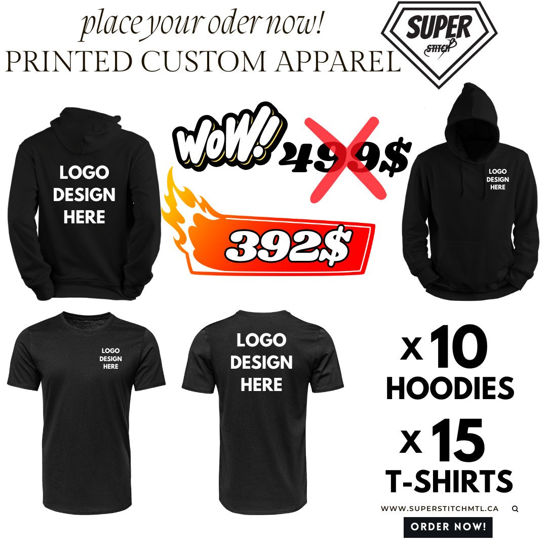 LIMITED TIME OFFER – NOW 392$! 10 hoodes + 10 t-shirts