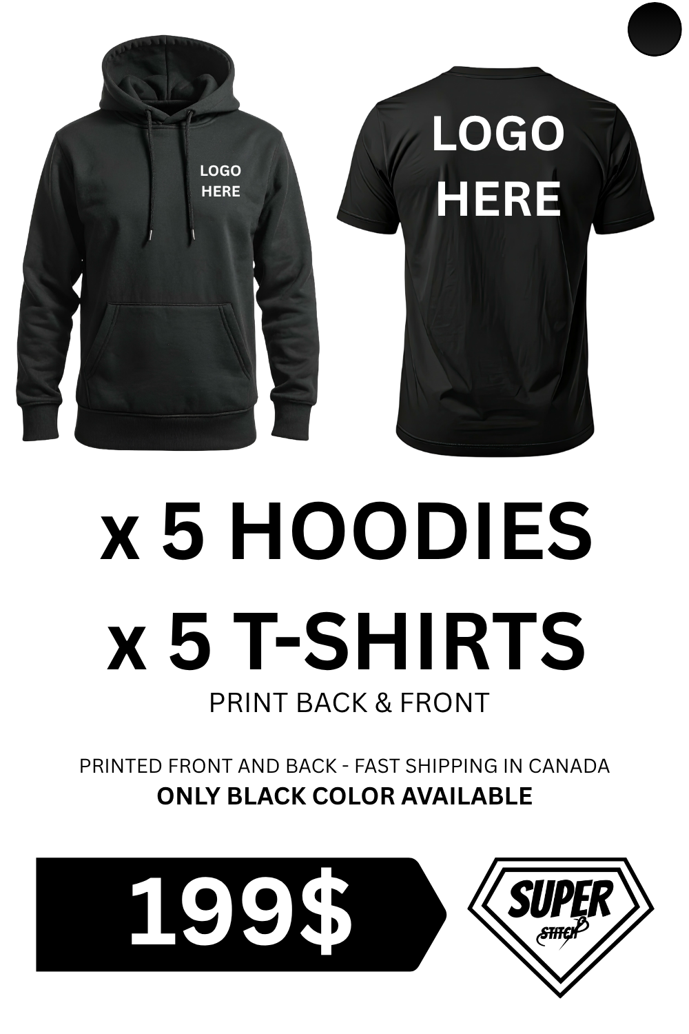 199$ for 5 Custom Hoodies + 5 Custom T-Shirts Bundle – Fast Shipping Canada