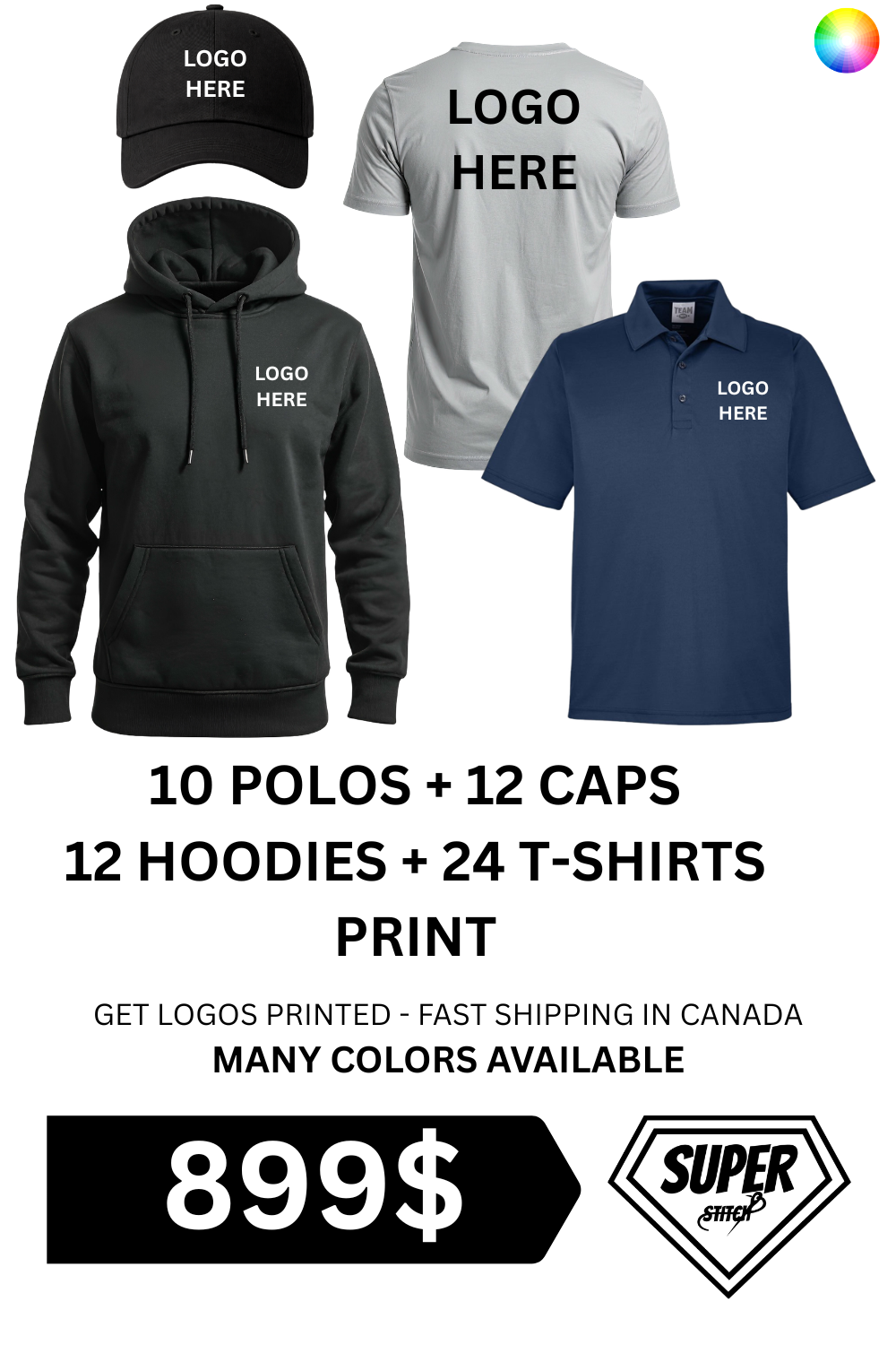 899 $ - All in one Business Package – Bulk Apparel Printing Deal | Fast Shipping Canada