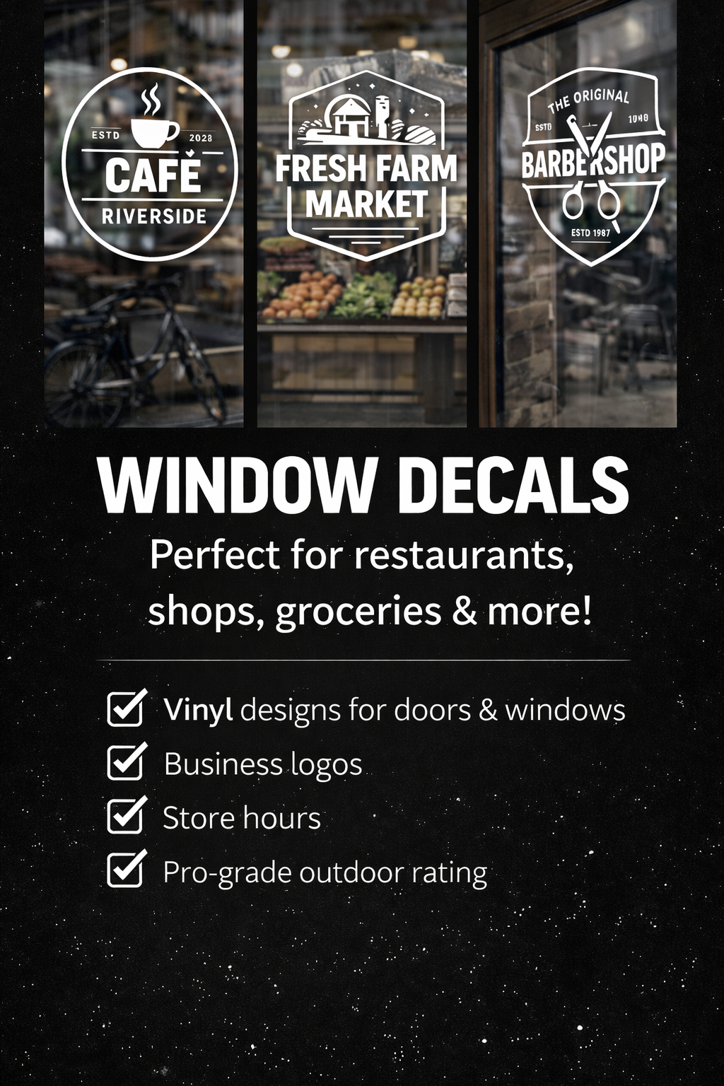 Business Window Stickers & Decals – Weatherproof Vinyl Graphics