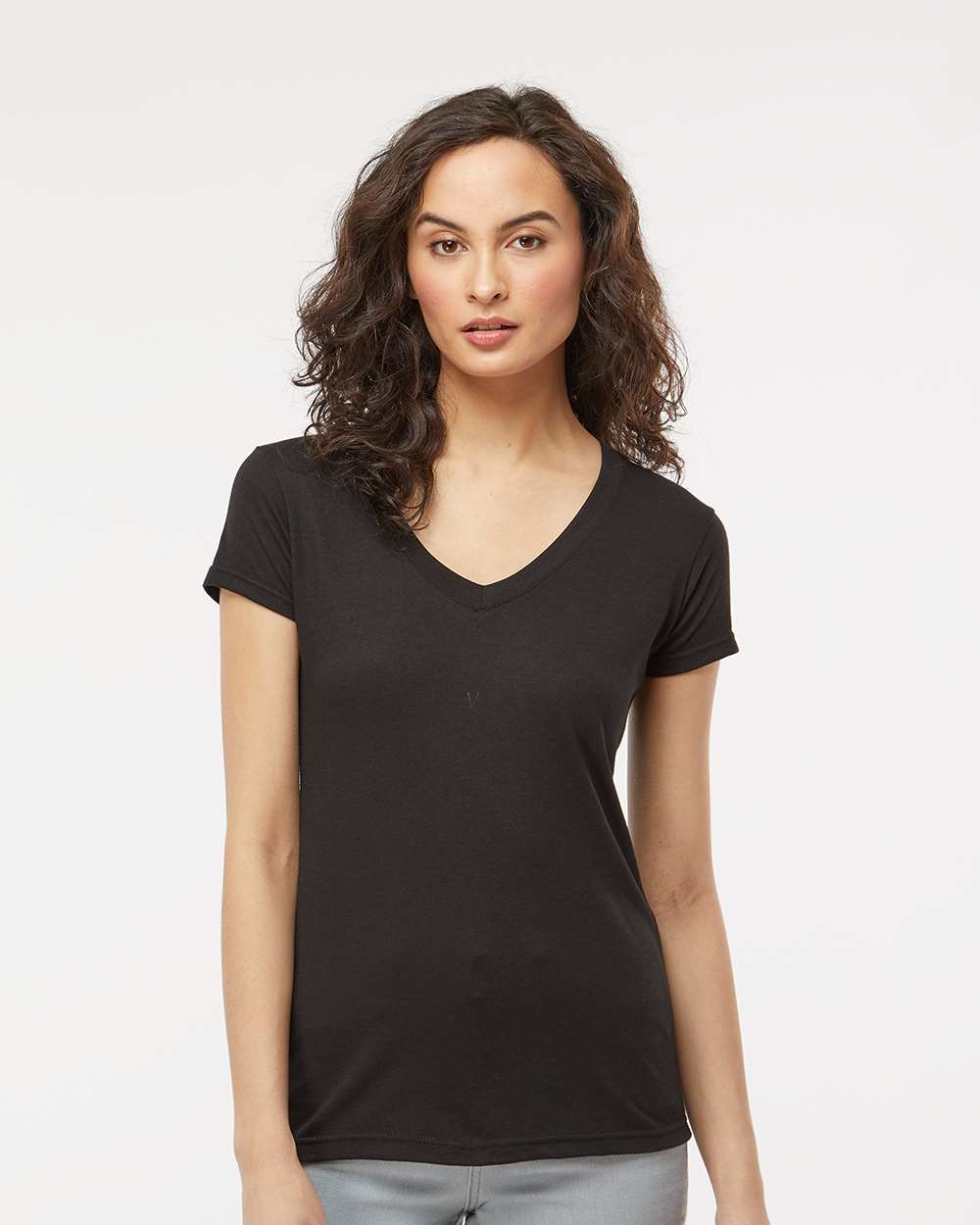 M&O - Women's Deluxe Blend V-Neck T-Shirt - 3542 - PRINTED