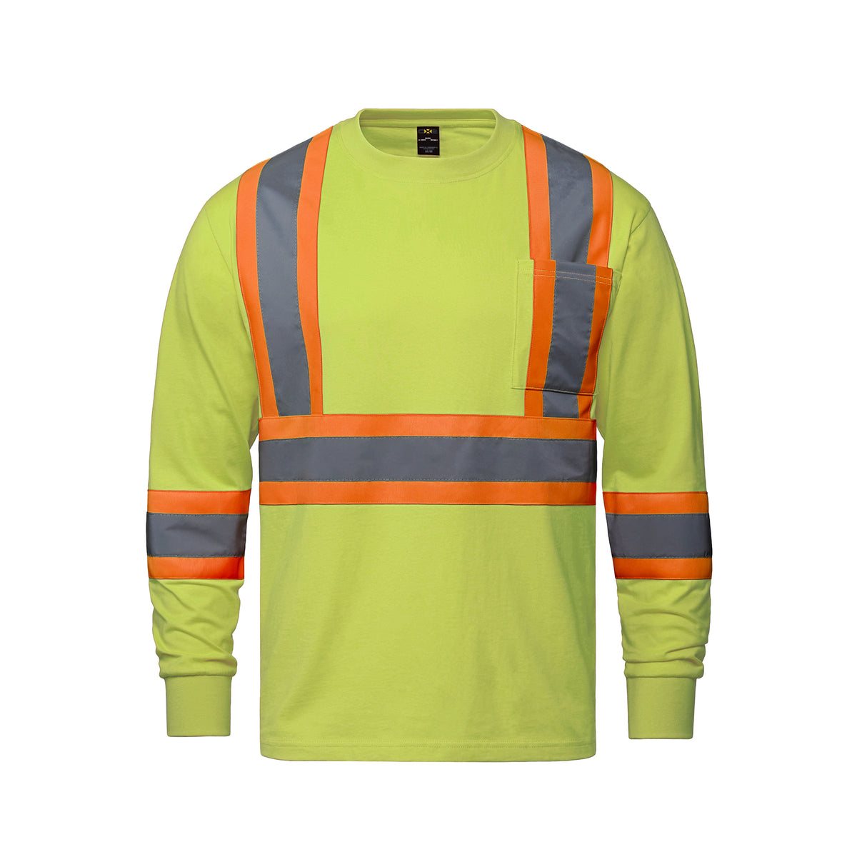 T-SHIRT À MANCHES LONGUES HAUTE VISIBILITÉ EN COTON 