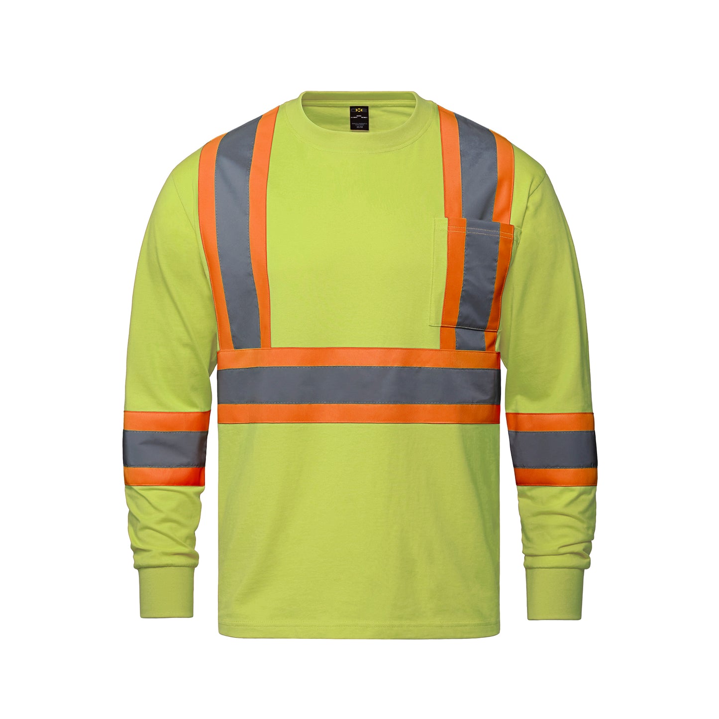 T-SHIRT À MANCHES LONGUES HAUTE VISIBILITÉ EN COTON 